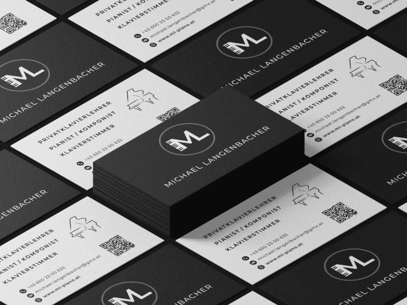 Visitenkartendesign für einen Pianisten gestaltet von Panda Vision