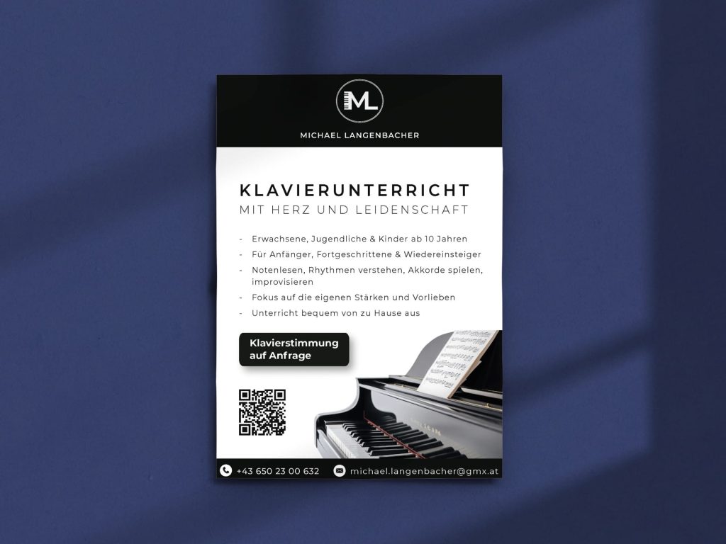 Flyer eines Pianisten designt von Panda Vision