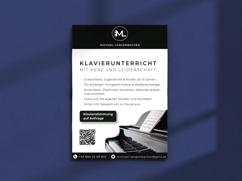 Flyer eines Pianisten designt von Panda Vision
